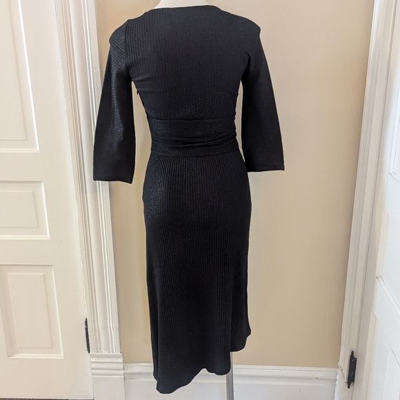 Anthropologie Akemi +Kin Tegan NWT black asymmetrical sparkly dress size XS - Picture 3 of 9
